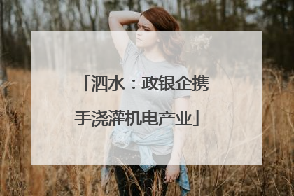 泗水：政银企携手浇灌机电产业
