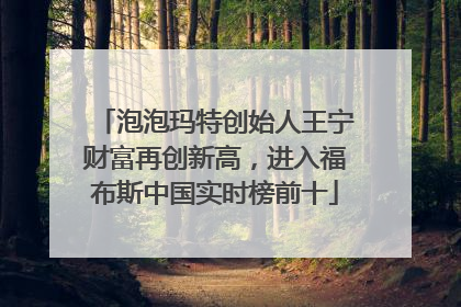 泡泡玛特创始人王宁财富再创新高，进入福布斯中国实时榜前十