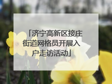 济宁高新区接庄街道网格员开展入户走访活动