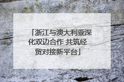 浙江与澳大利亚深化双边合作 共筑经贸对接新平台