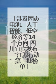 涉及固态电池、人工智能、低空经济等14个方向 四川宜宾发布“江源行动”第二批榜单