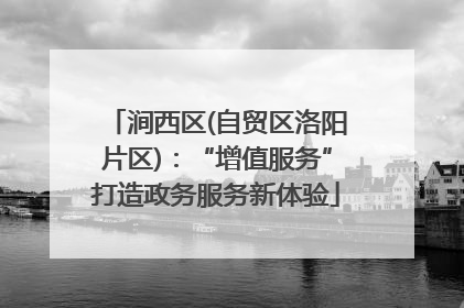 涧西区(自贸区洛阳片区)：“增值服务”打造政务服务新体验
