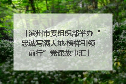 滨州市委组织部举办“忠诚写满大地·榜样引领前行”党课故事汇