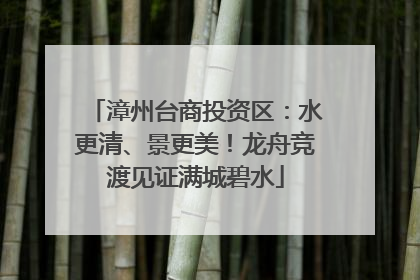 漳州台商投资区：水更清、景更美！龙舟竞渡见证满城碧水