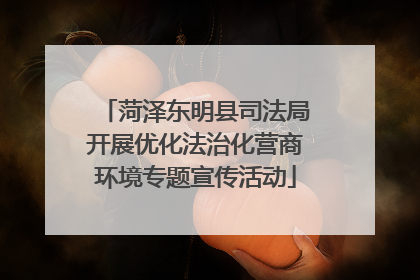菏泽东明县司法局开展优化法治化营商环境专题宣传活动