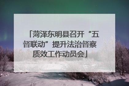 菏泽东明县召开“五督联动”提升法治督察质效工作动员会