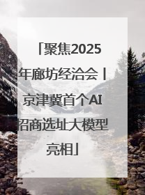 聚焦2025年廊坊经洽会丨京津冀首个AI招商选址大模型亮相