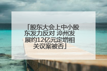 股东大会上中小股东发力反对 漳州发展约12亿元定增相关议案被否