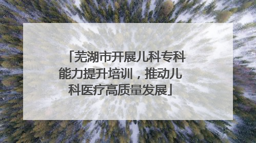 芜湖市开展儿科专科能力提升培训，推动儿科医疗高质量发展