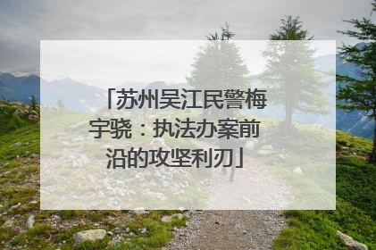 苏州吴江民警梅宇骁：执法办案前沿的攻坚利刃