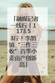 融媒记者一线行丨1173.53斤！李鹊镇“三作三收”首季小麦亩产创新高