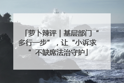 萝卜辣评｜基层部门“多行一步”，让“小诉求”不缺席法治守护
