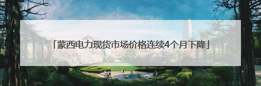 蒙西电力现货市场价格连续4个月下降