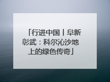 行进中国丨阜新彰武：科尔沁沙地上的绿色传奇