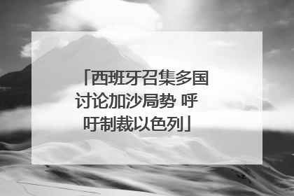 西班牙召集多国讨论加沙局势 呼吁制裁以色列