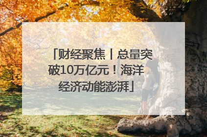 财经聚焦丨总量突破10万亿元！海洋经济动能澎湃