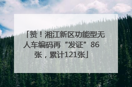 赞！湘江新区功能型无人车编码再“发证”86张，累计121张