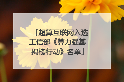 超算互联网入选工信部《算力强基揭榜行动》名单