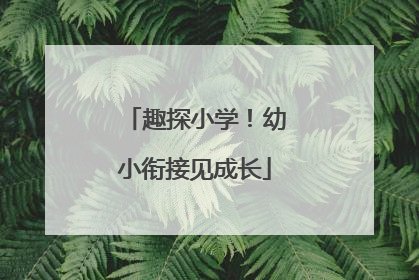趣探小学！幼小衔接见成长