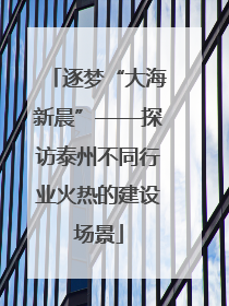 逐梦“大海新晨”——探访泰州不同行业火热的建设场景