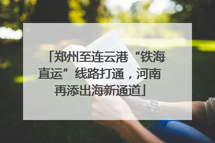 郑州至连云港“铁海直运”线路打通，河南再添出海新通道
