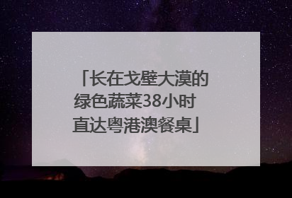 长在戈壁大漠的绿色蔬菜38小时直达粤港澳餐桌