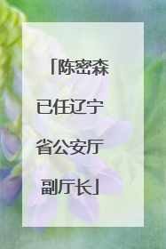 陈密森已任辽宁省公安厅副厅长