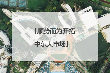 顺势而为开拓中东大市场