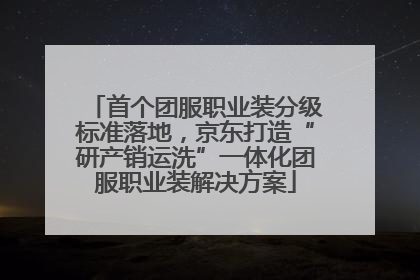 首个团服职业装分级标准落地，京东打造“研产销运洗”一体化团服职业装解决方案