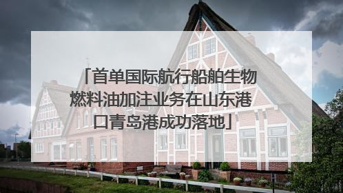 首单国际航行船舶生物燃料油加注业务在山东港口青岛港成功落地