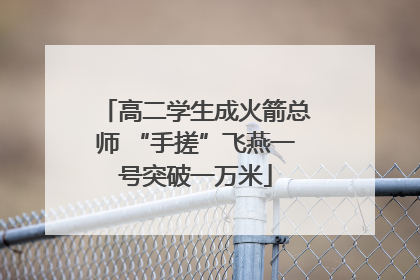 高二学生成火箭总师 “手搓”飞燕一号突破一万米
