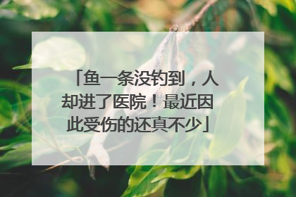鱼一条没钓到，人却进了医院！最近因此受伤的还真不少