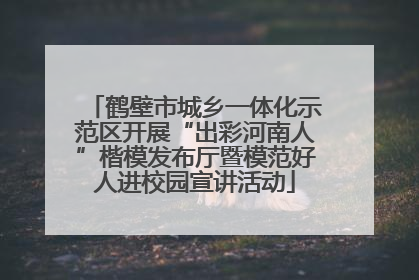 鹤壁市城乡一体化示范区开展“出彩河南人”楷模发布厅暨模范好人进校园宣讲活动