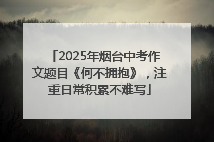 2025年烟台中考作文题目《何不拥抱》，注重日常积累不难写