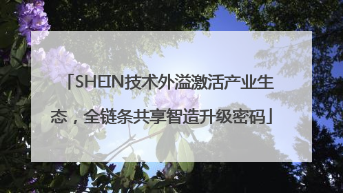 SHEIN技术外溢激活产业生态，全链条共享智造升级密码